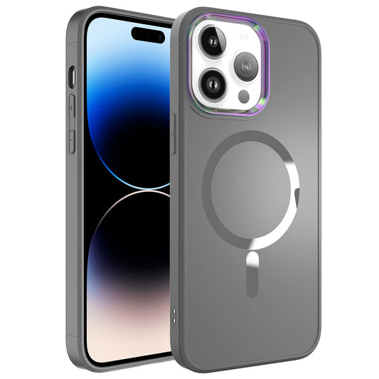 Apple iPhone 14 Pro Kılıf Magsafe Wireless Şarj Özellikli Zore Stil Kapak Siyah
