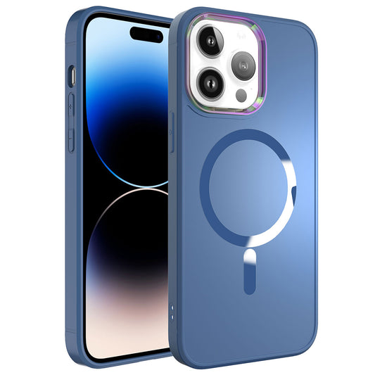 Apple iPhone 14 Pro Kılıf Magsafe Wireless Şarj Özellikli Zore Stil Kapak Sierra Mavi