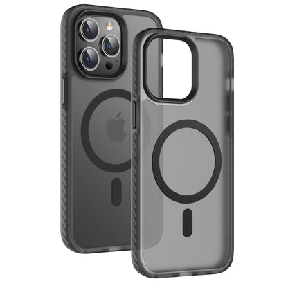 Apple iPhone 14 Pro Kılıf Mat Arka Yüzey Wireless Şarj Özellikli Zore Locik Kapak Siyah