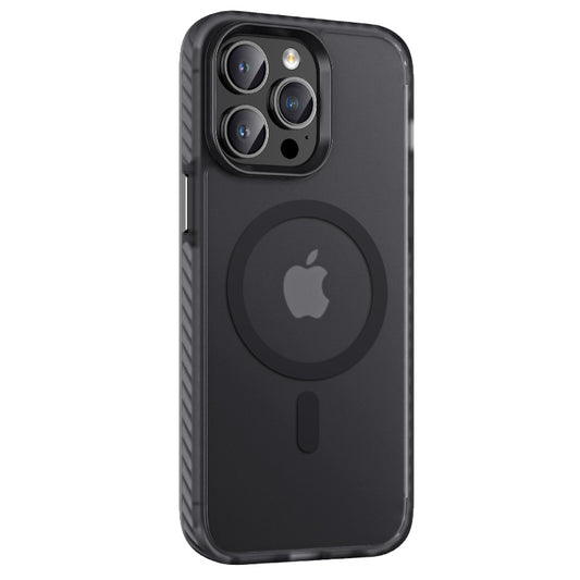 Apple iPhone 14 Pro Kılıf Mat Arka Yüzey Wireless Şarj Özellikli Zore Locik Kapak Siyah