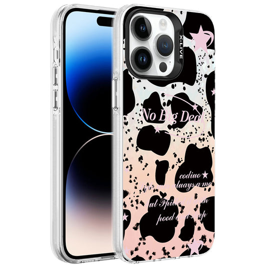 Apple iPhone 14 Pro Kılıf Mermer Desenli Zore Marbello Kapak Siyah-Beyaz