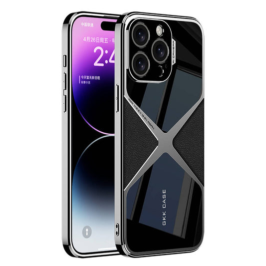 Apple iPhone 14 Pro Kılıf Ultra İnce Kamera Korumalı PC + Deri Arka Yüzey Zore X-Pro Kapak Siyah