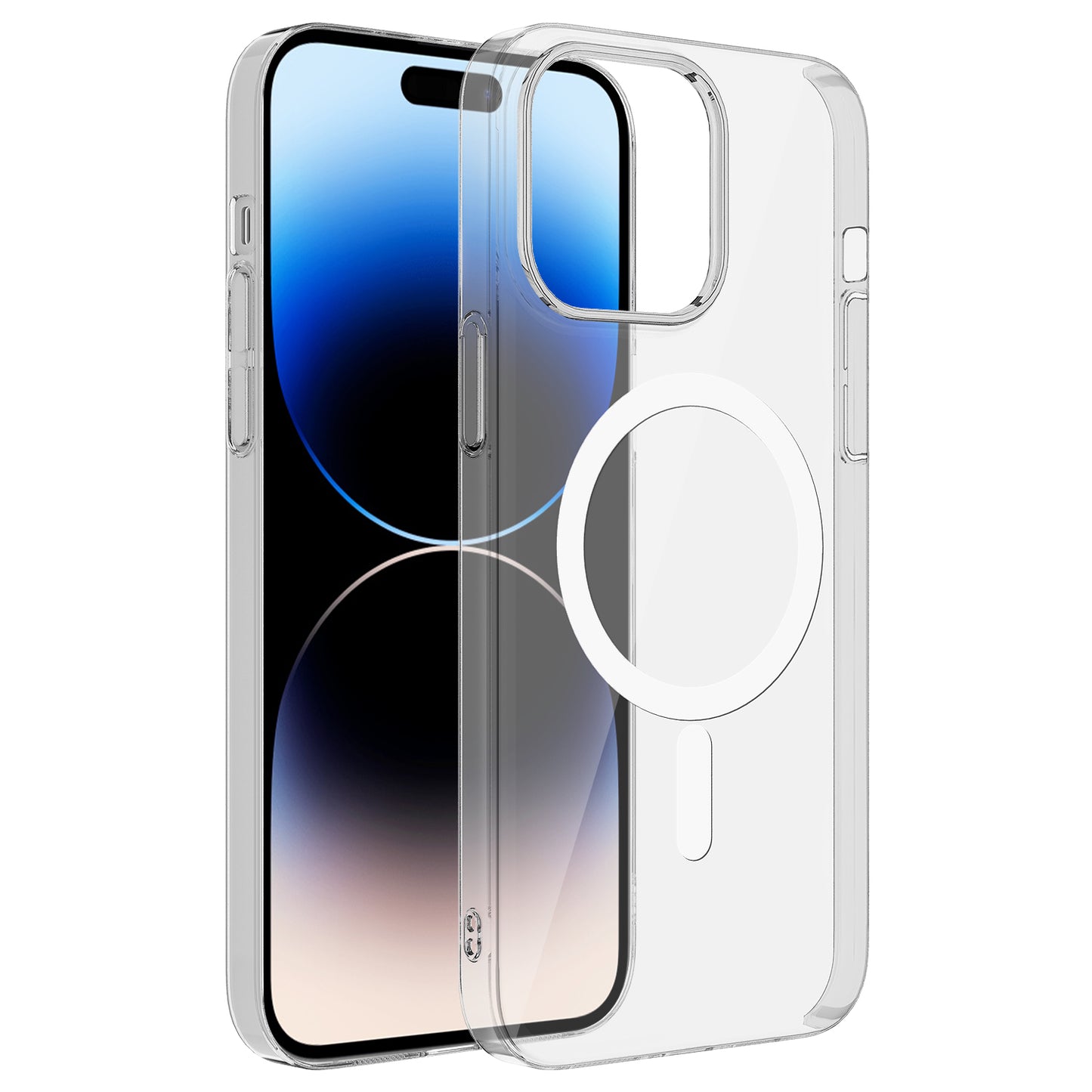 Apple iPhone 14 Pro Kılıf Zore Wireless Şarj Özellikli Şeffaf Tek Kamera Çerçeveli Porto Kapak Renksiz