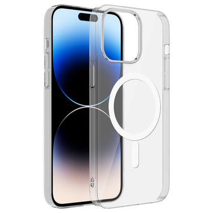 Apple iPhone 14 Pro Kılıf Zore Wireless Şarj Özellikli Şeffaf Tek Kamera Çerçeveli Porto Kapak Renksiz