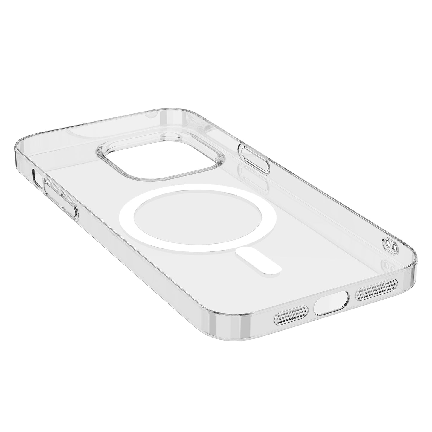 Apple iPhone 14 Pro Kılıf Zore Wireless Şarj Özellikli Şeffaf Tek Kamera Çerçeveli Porto Kapak Renksiz