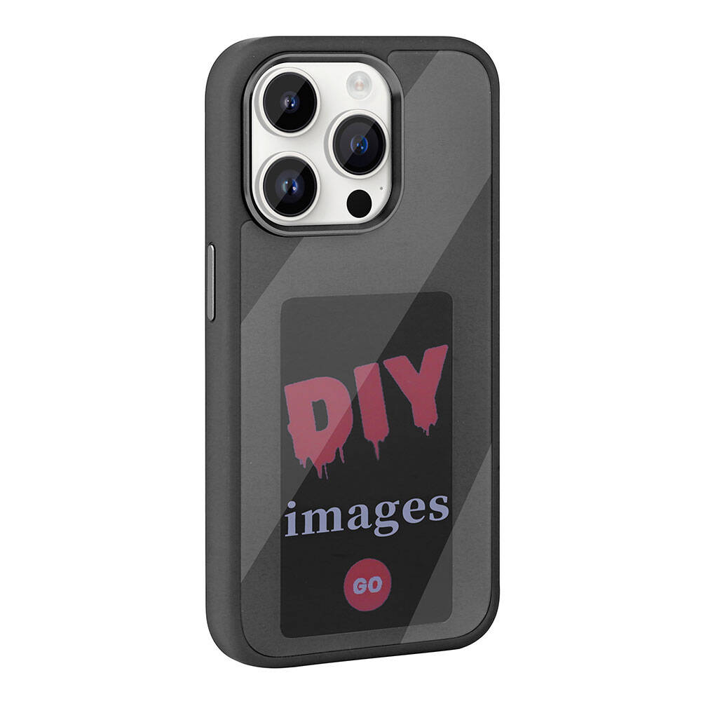 Apple iPhone 14 Pro Max Kılıf Ekranı Yansıtan Zore Akıllı NFC Kapak Gri