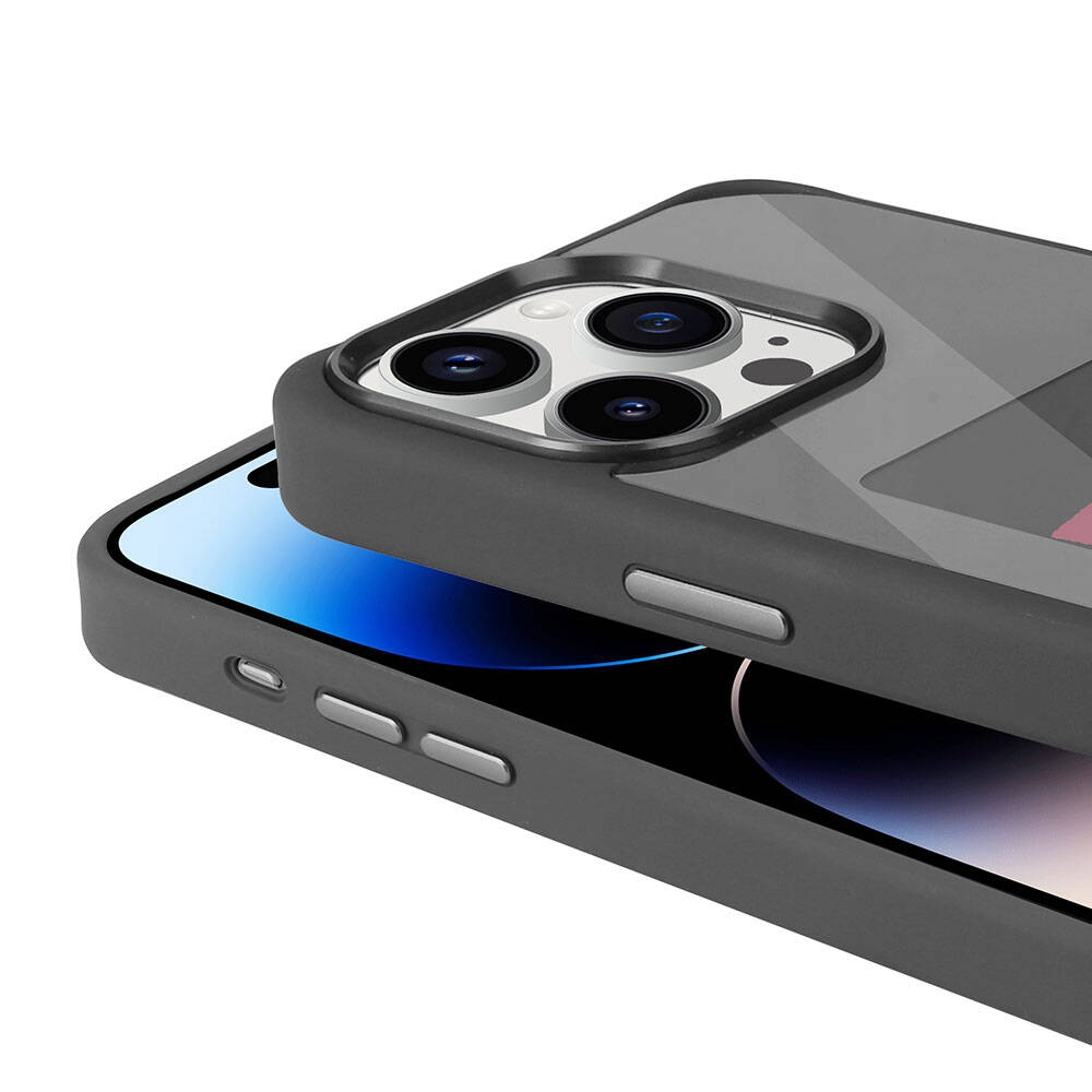 Apple iPhone 14 Pro Max Kılıf Ekranı Yansıtan Zore Akıllı NFC Kapak Gri