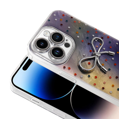 Apple iPhone 14 Pro Max Kılıf Kamera Korumalı Figürlü Zore Ponti Silikon Kapak Lila