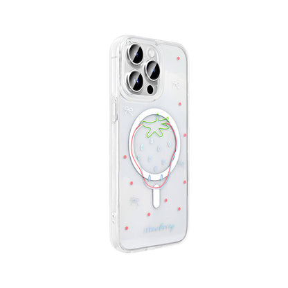 Apple iPhone 14 Pro Max Kılıf M-Safe Şarj Özellikli Şeffaf Zore Folk Sert Kapak Sevimli Köpek