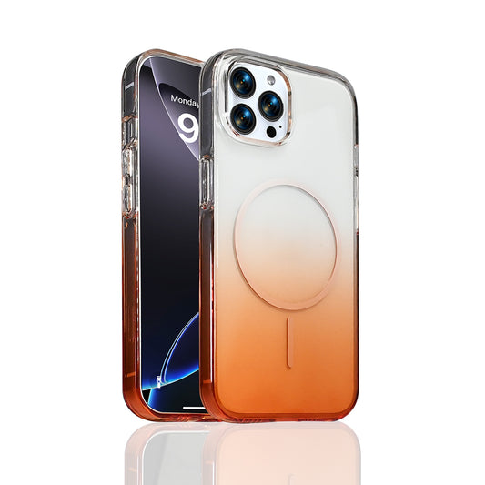 Apple iPhone 14 Pro Max Kılıf M-Safe Şarj Özellikli Zore Septik Silikon Kapak Turuncu