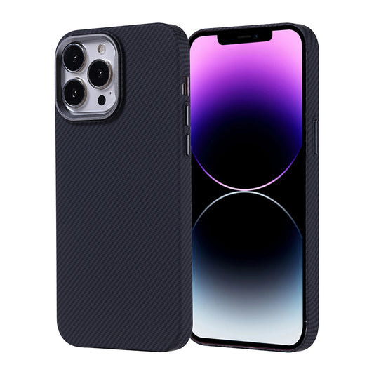 Apple iPhone 14 Pro Max Kılıf Magsafe Şarj Özellikli Karbon Fiber Görünümlü Zore Nekst Kapak Siyah