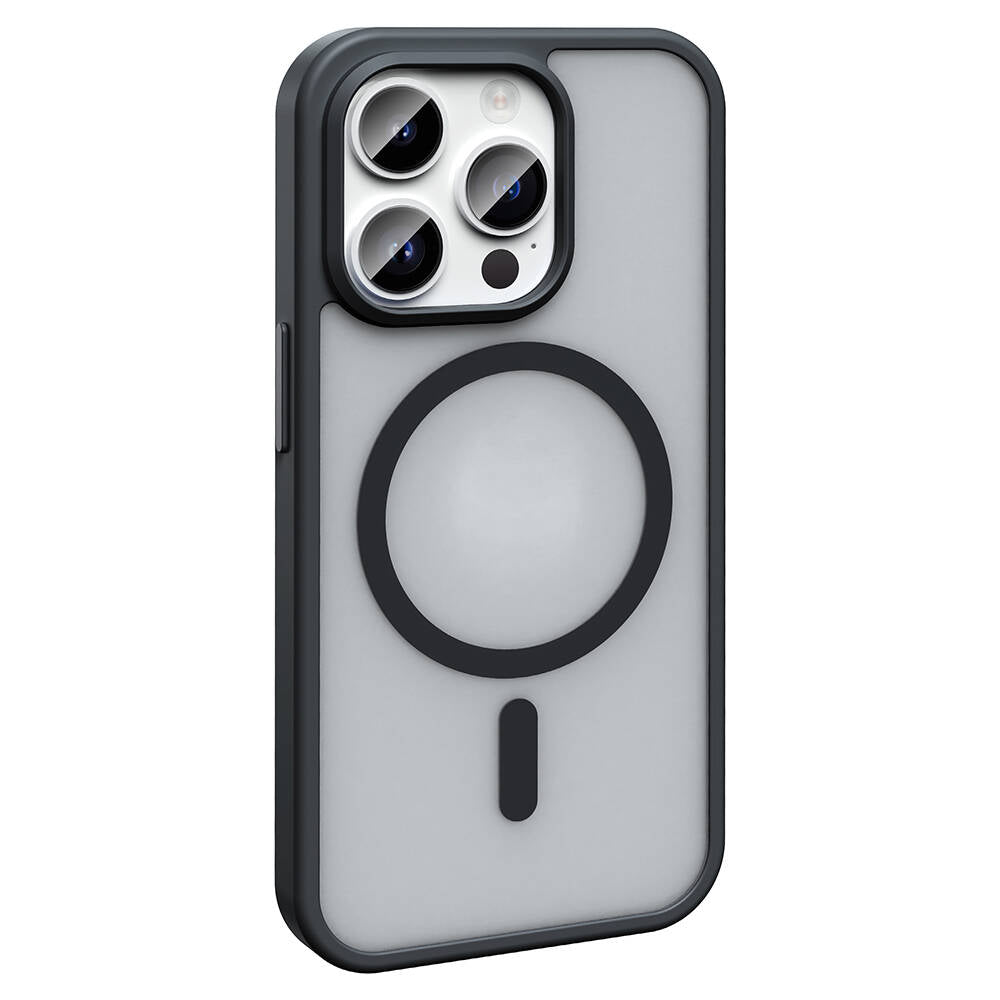 Apple iPhone 14 Pro Max Kılıf Magsafe Şarj Özellikli Mat Arka Yüzey Zore Sio Kapak Siyah