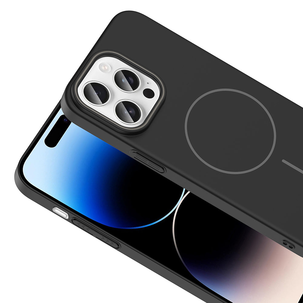 Apple iPhone 14 Pro Max Kılıf Magsafe Şarj Özellikli Zore Ruby Sert Kapak Mürdüm