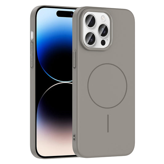 Apple iPhone 14 Pro Max Kılıf Magsafe Şarj Özellikli Zore Ruby Sert Kapak Gri