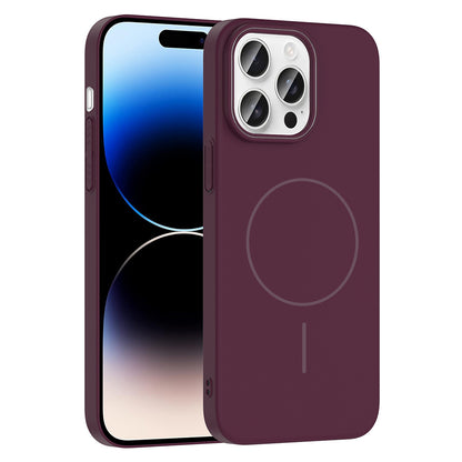 Apple iPhone 14 Pro Max Kılıf Magsafe Şarj Özellikli Zore Ruby Sert Kapak Mürdüm