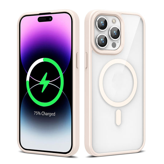 Apple iPhone 14 Pro Max Kılıf Magsafe Wireless Şarj Özellikli Silikon Zore Ege Kapak Pembe