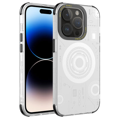 Apple iPhone 14 Pro Max Kılıf Zore Wireless Şarj Özellikli Desenli Hot Kapak Lacivert