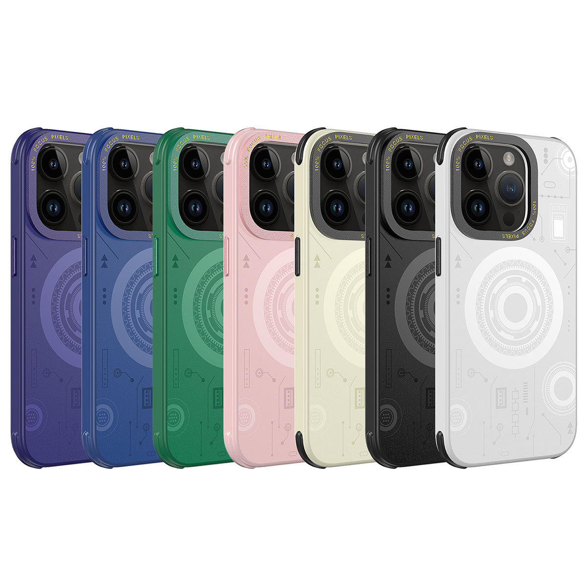 Apple iPhone 14 Pro Max Kılıf Zore Wireless Şarj Özellikli Desenli Hot Kapak Lacivert