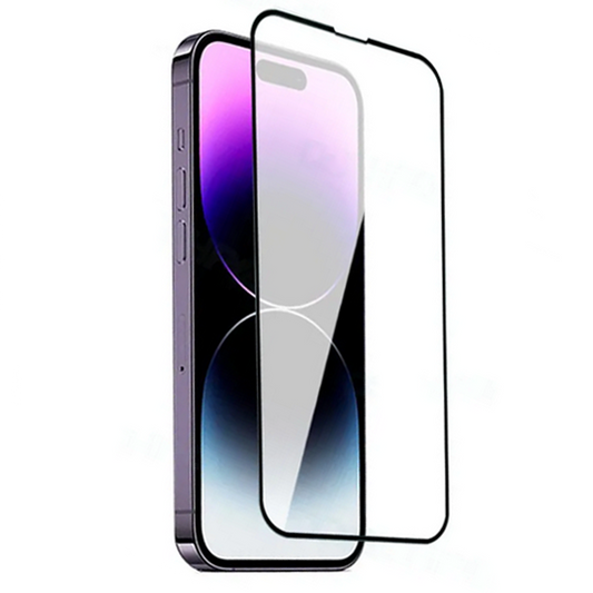 Apple iPhone 14 Pro Max Zore Darbeye Dayanıklı Anti Statik Temperli Cam Ekran Koruyucu Siyah