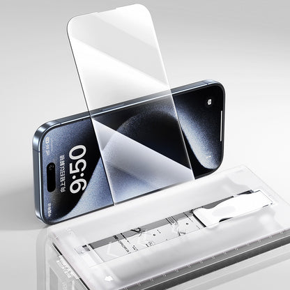 Apple iPhone 14 Zore 3D Oliv HD Temperli Cam Ekran Koruyucu + Kolay Uygulama Aparatı Şeffaf