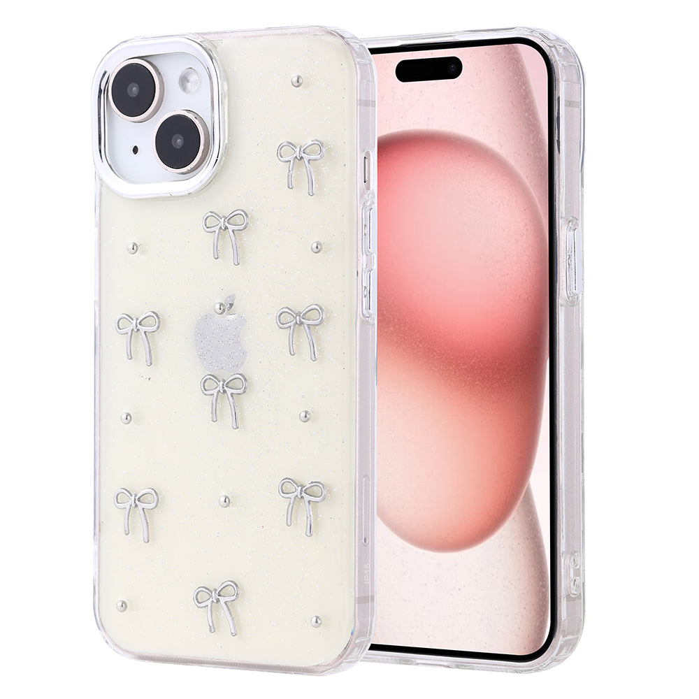 Apple iPhone 15 Kılıf Airbag Tasarımlı Simli Şeffaf Zore Kutup Kapak Fiyonk