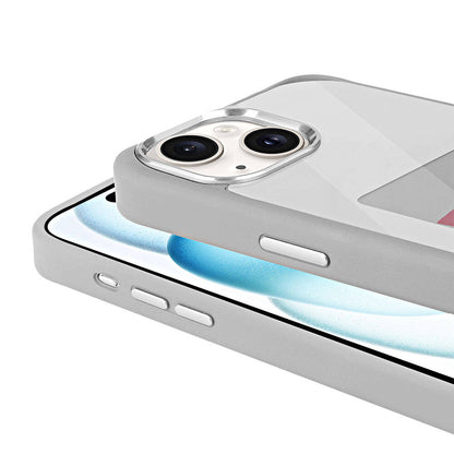 Apple iPhone 15 Kılıf Ekranı Yansıtan Zore Akıllı NFC Kapak Gri