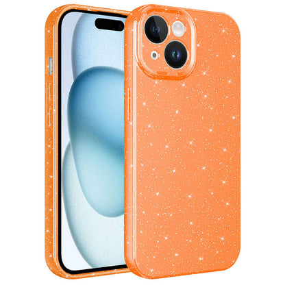 Apple iPhone 15 Kılıf Kamera Korumalı Simli Lüks Zore Koton Kapak Pembe Koyu