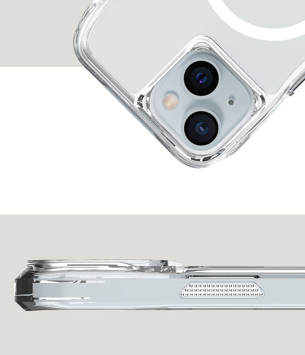 Apple iPhone 15 Kılıf Magsafe Şarj Özellikli Airbagli Şeffaf Zore İncek Kapak Şeffaf