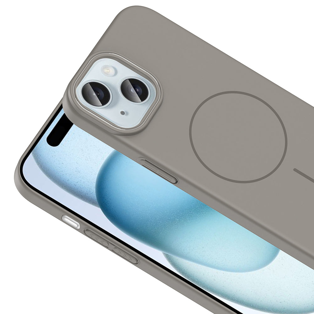 Apple iPhone 15 Kılıf Magsafe Şarj Özellikli Zore Ruby Sert Kapak Mürdüm