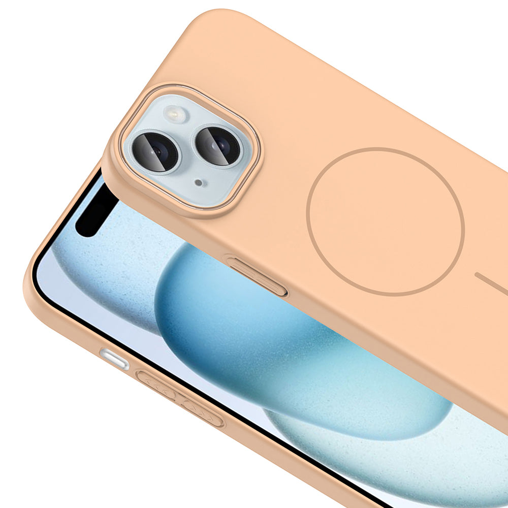 Apple iPhone 15 Kılıf Magsafe Şarj Özellikli Zore Ruby Sert Kapak Mürdüm