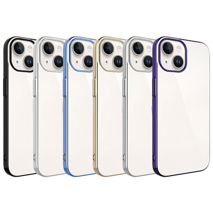 Apple iPhone 15 Kılıf Sert PC Renkli Çerçeveli Zore Riksos Kapak Koyu Gri