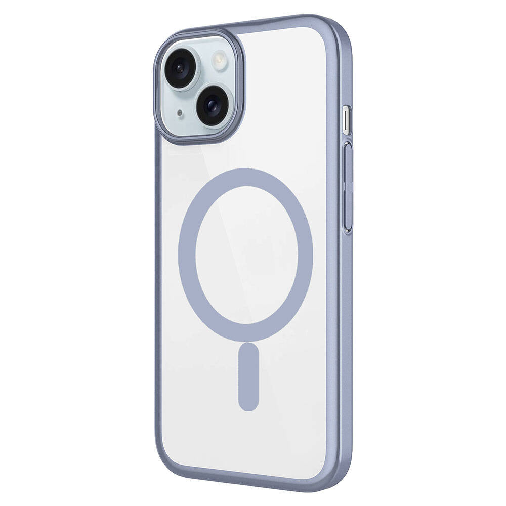Apple iPhone 15 Kılıf Wireless Şarj Özellikli Sert PC Zore Mat Riksos Magsafe Kapak Pembe