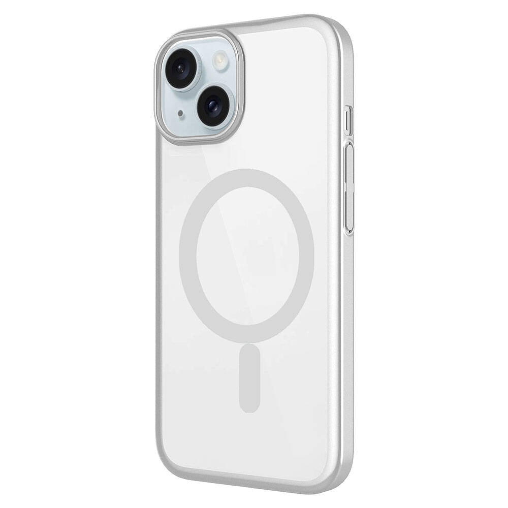 Apple iPhone 15 Kılıf Wireless Şarj Özellikli Sert PC Zore Mat Riksos Magsafe Kapak Pembe