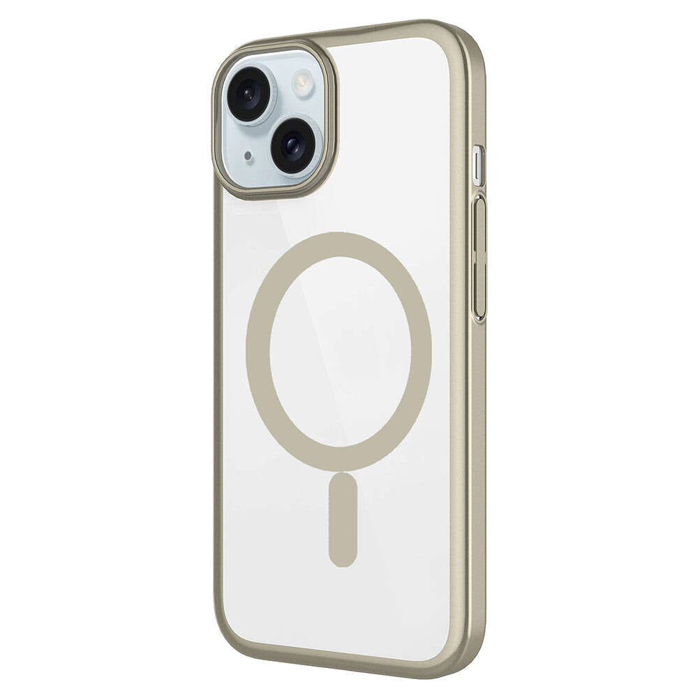 Apple iPhone 15 Kılıf Wireless Şarj Özellikli Sert PC Zore Mat Riksos Magsafe Kapak Pembe