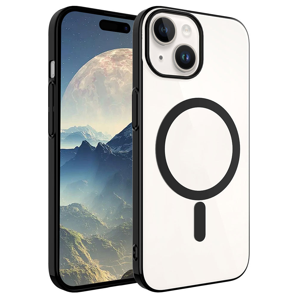 Apple iPhone 15 Kılıf Zore Wireless Şarj Özellikli Pixel Magsafe Kapak Gold