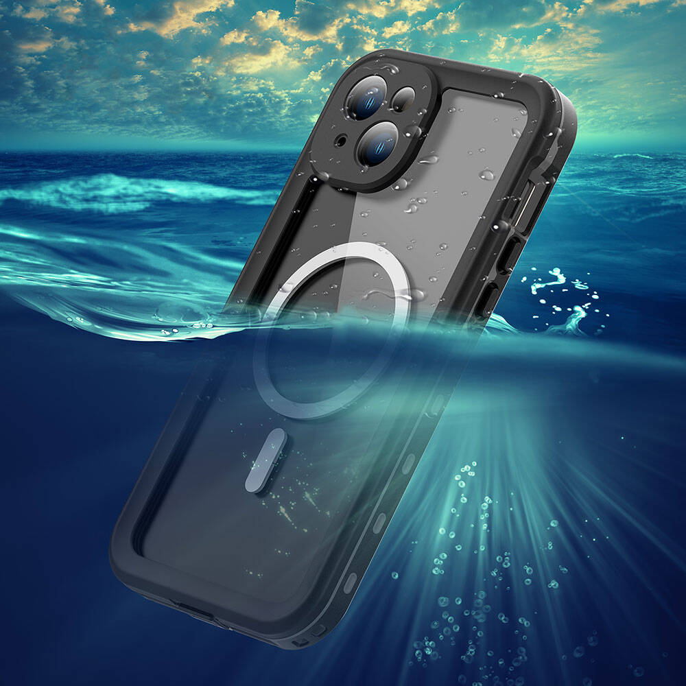 Apple iPhone 15 Plus Kılıf 1-1 Su Geçirmez Kılıf Siyah
