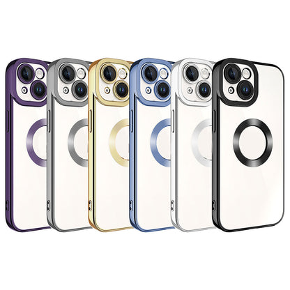 Apple iPhone 15 Plus Kılıf Kamera Korumalı Logo Gösteren Zore Omega Kapak Gold