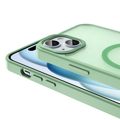 Apple iPhone 15 Plus Kılıf M-safe Şarj Özellikli Mat Arka Yüzey Zore Sio Kapak Kahverengi