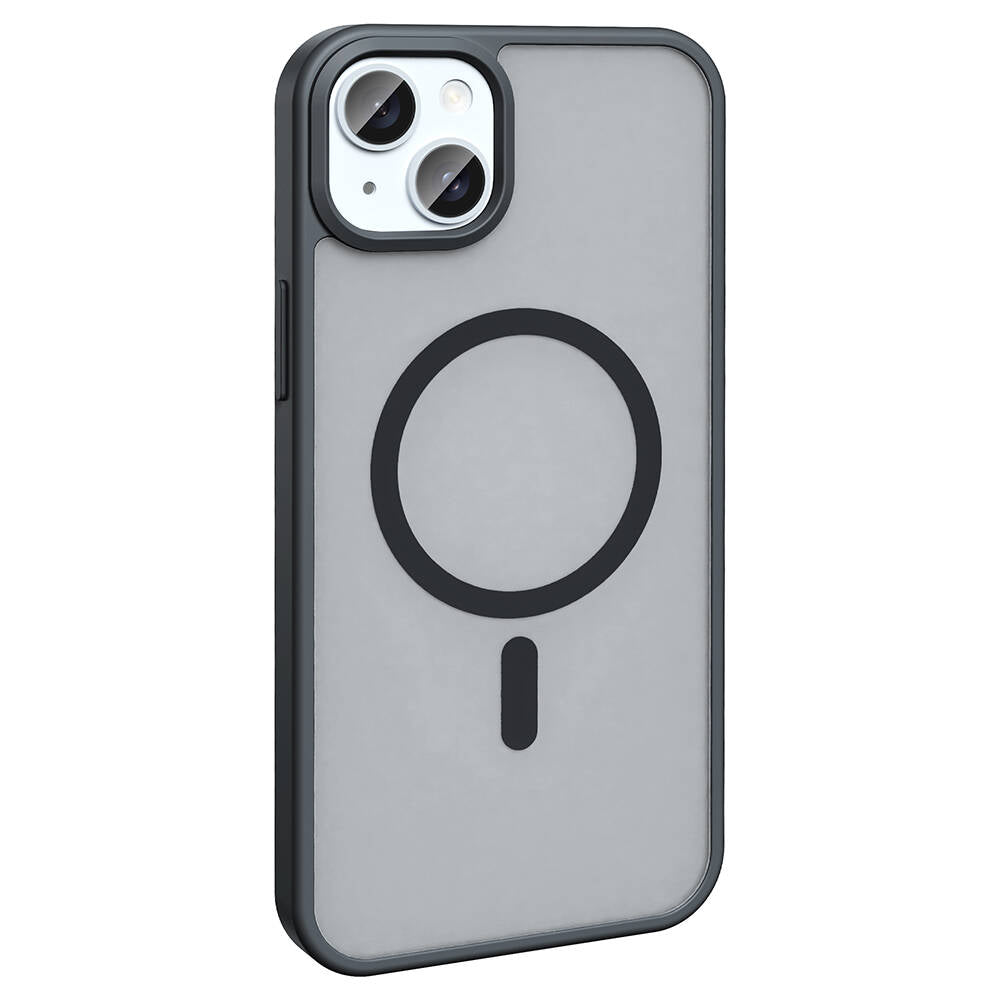Apple iPhone 15 Plus Kılıf M-safe Şarj Özellikli Mat Arka Yüzey Zore Sio Kapak Kahverengi
