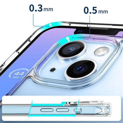 Apple iPhone 15 Plus Kılıf Magsafe Şarj Özellikli Şeffaf Sert PC Zore Embos Kapak Renksiz