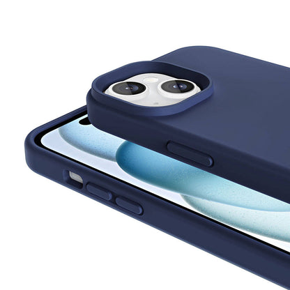 Apple iPhone 15 Plus Kılıf Magsafe Şarj Özellikli Sıvı Teknolojili Silinebilir Sert Zore Kivi Kapak Siyah