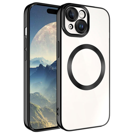 Apple iPhone 15 Plus Kılıf Magsafe Wireless Şarj Özellikli Zore Setro Silikon Siyah