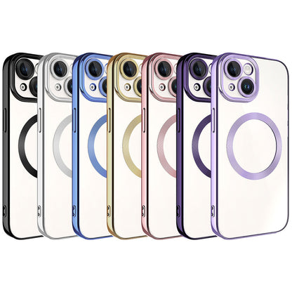 Apple iPhone 15 Plus Kılıf Magsafe Wireless Şarj Özellikli Zore Setro Silikon Gold
