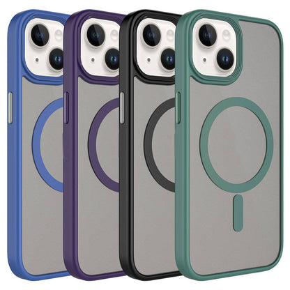 Apple iPhone 15 Plus Kılıf Mat Arka Yüzey Wireless Şarj Özellikli Zore Flet Magsafe Kapak Sarı