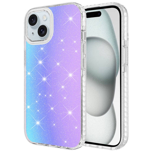 Apple iPhone 15 Plus Kılıf Parlak Renk Geçişli Zore Velle Kapak Beyaz