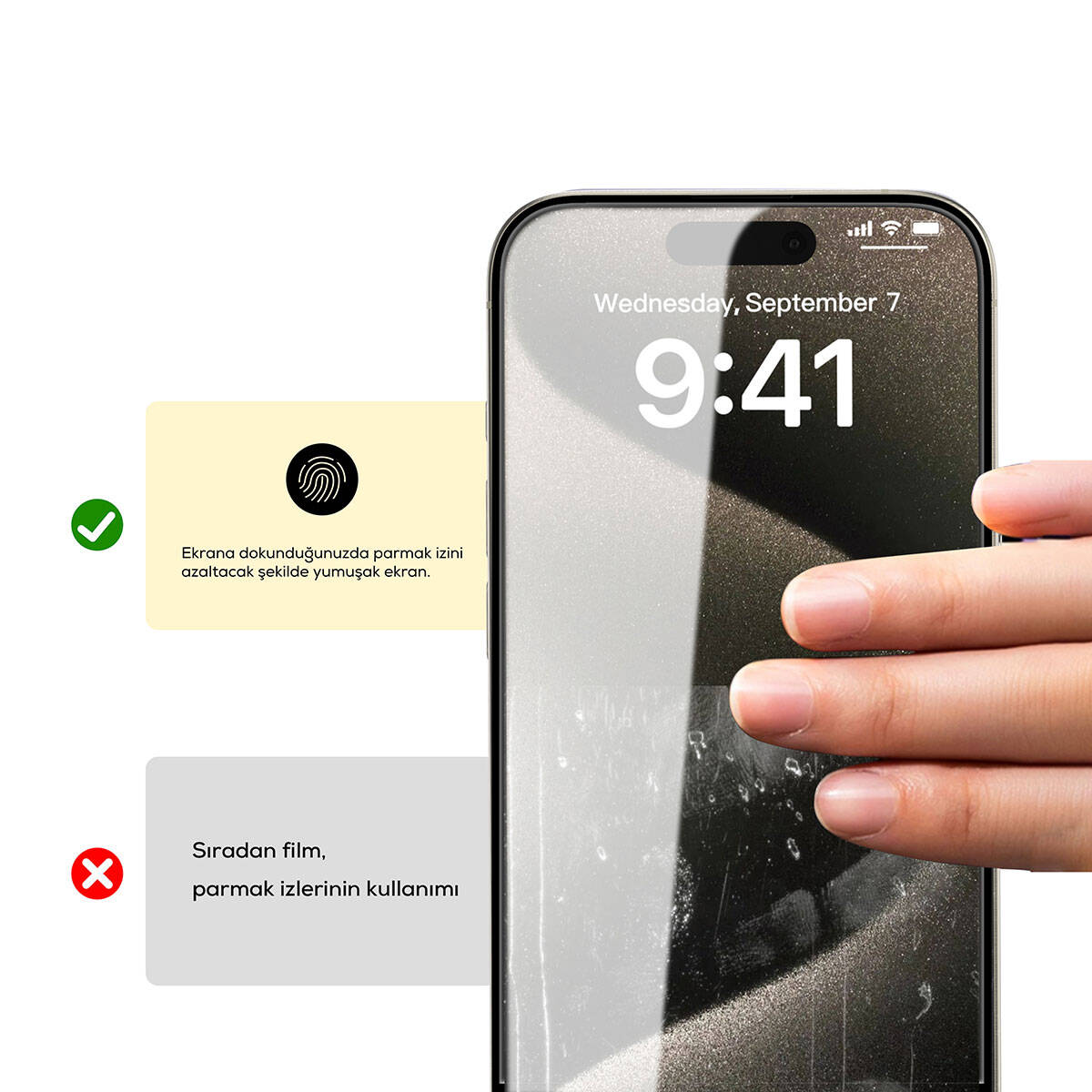 Apple iPhone 15 Plus Zore Rika Premium Privacy Temperli Cam Ekran Koruyucu Siyah