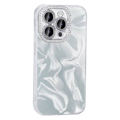 Apple iPhone 15 Pro Kılıf Airbagli Parlak Taş Detay Tasarımlı Zore Esila Kapak Beyaz