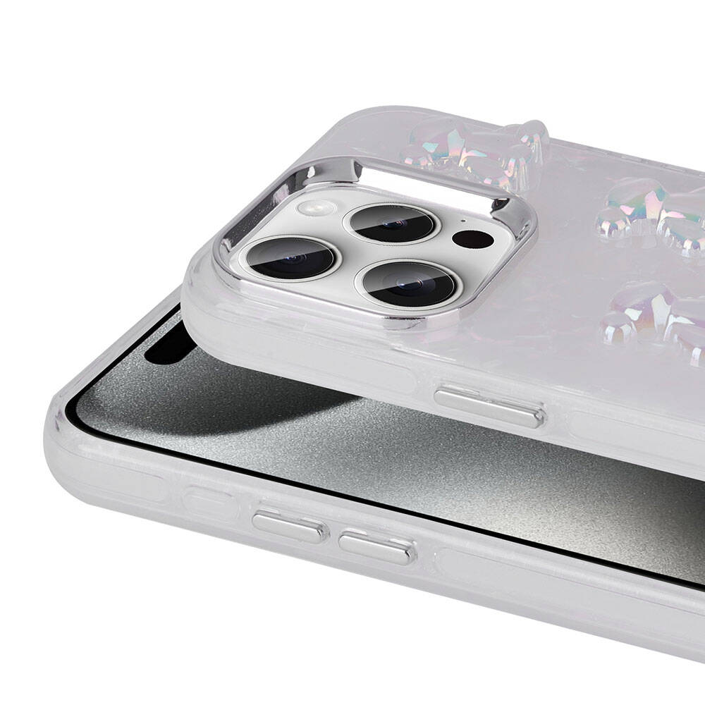 Apple iPhone 15 Pro Kılıf Kabartma Figürlü Parlak Zore Eralli Silikon Kapak Kelebek