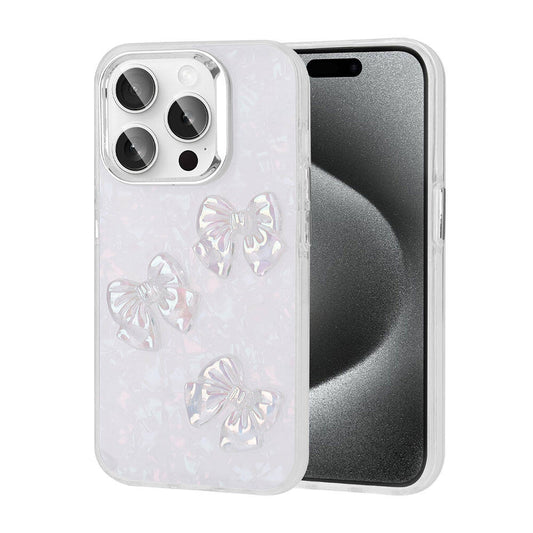 Apple iPhone 15 Pro Kılıf Kabartma Figürlü Parlak Zore Eralli Silikon Kapak Kelebek