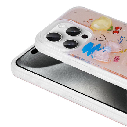Apple iPhone 15 Pro Kılıf Kabartma Figürlü Parlak Zore Minimini Silikon Kapak Pembe